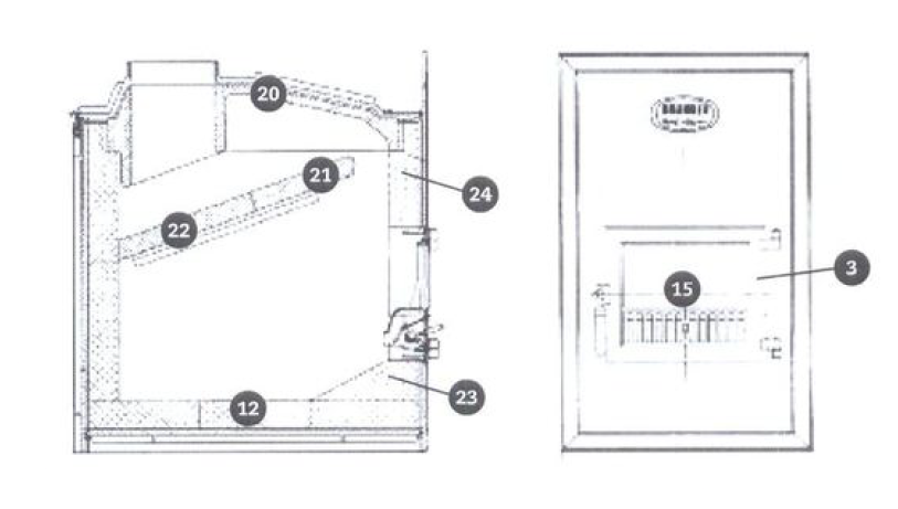 Brunner HBO 1s / 1es | Umlenkplatte Nr. 1, 30 x 30 cm | Nr. 22