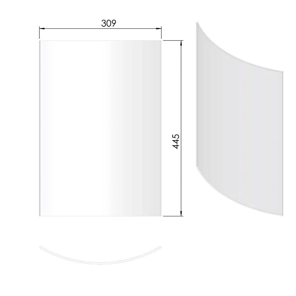 TermaTech TT20 / TT21 / TT23 Türglas 445 × 309 mm 09-815