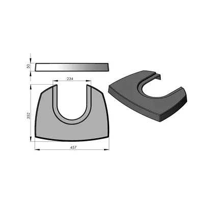 TermaTech TT30 / TT30G Topplatte Guss – Schwarz 09-724