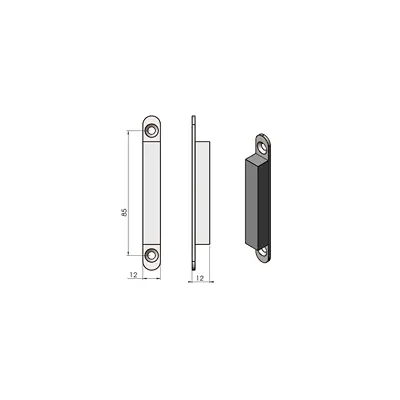 TermaTech TT30 / TT44 / TT80 Türmagnet, 1 Stück, 12 mm inkl. Platte 09-710