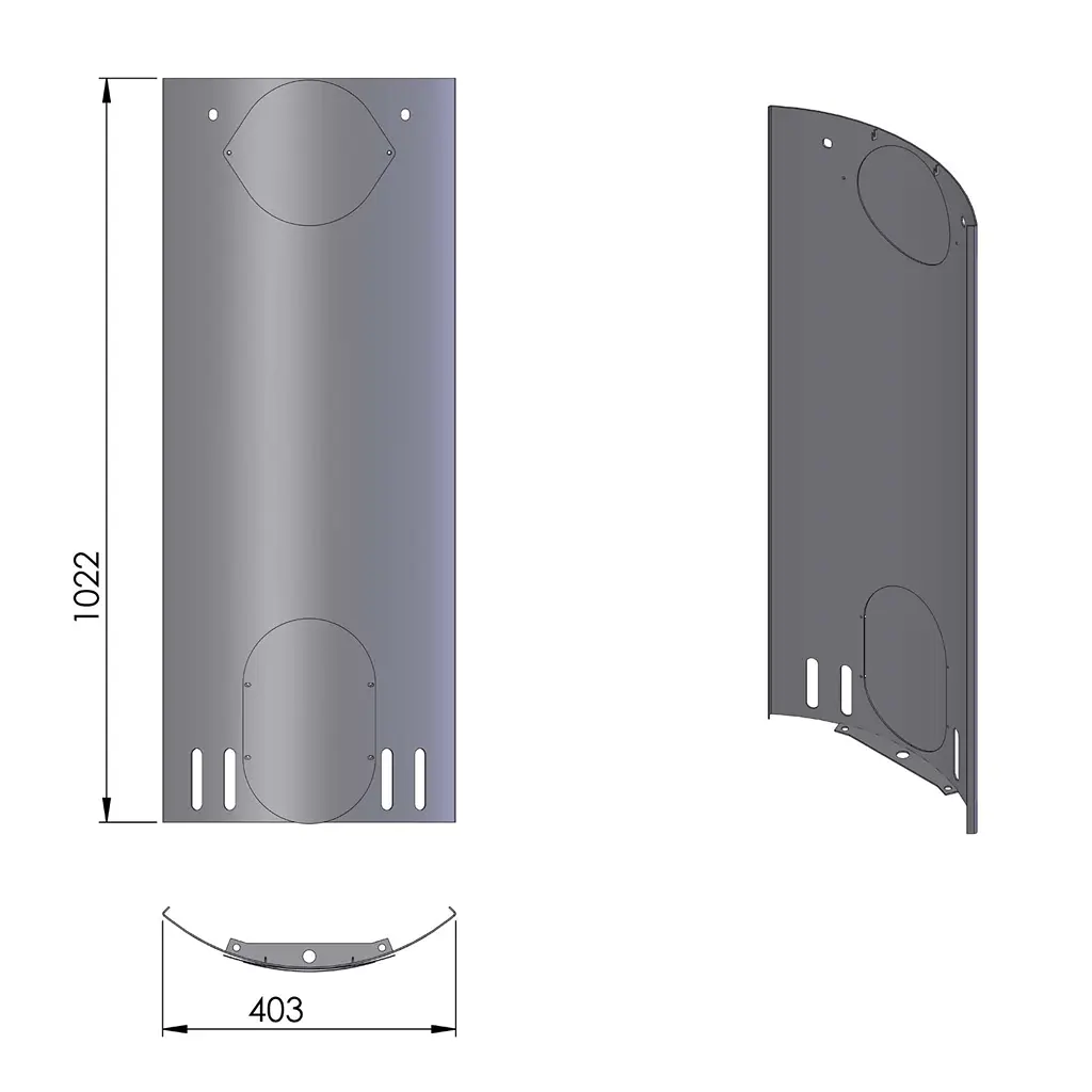 TermaTech TT20 / TT21 / TT23 Rückwand – Schwarz 09-884